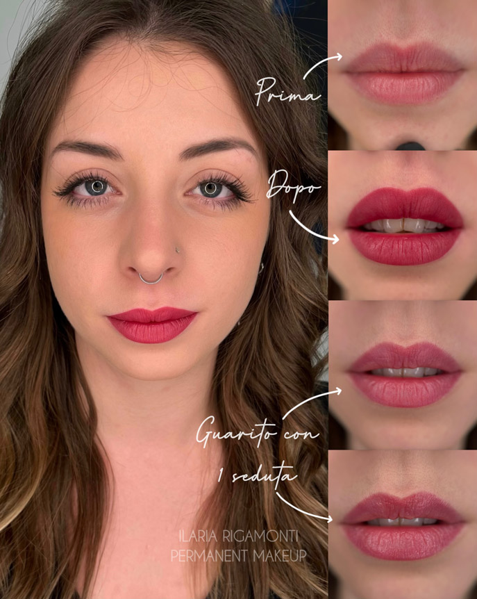 Trucco permanente Labbra prima/dopo